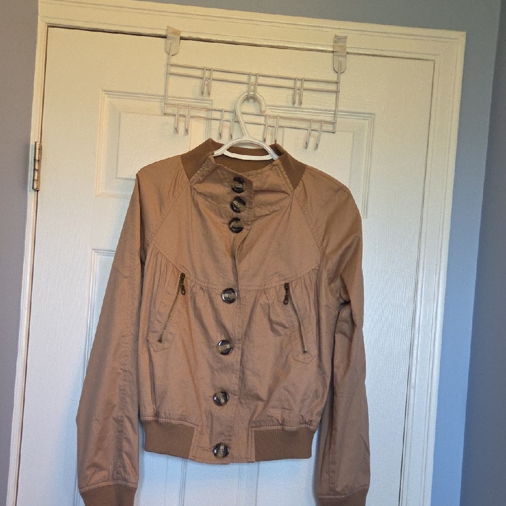 Chic Tan Bomber Jacket for Women